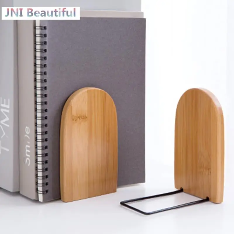

Nature Bamboo Desktop Organizer Office Home Bookends Book Ends Stand Holder Shelf Bookrack