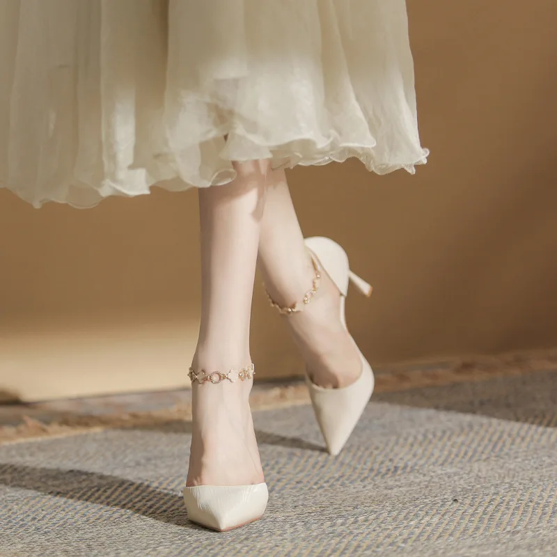 Elevate Your Look with Simple Chain High Heels & Alluring Hollow Fairy Sandals - A Must-have for Fashionable Ladies