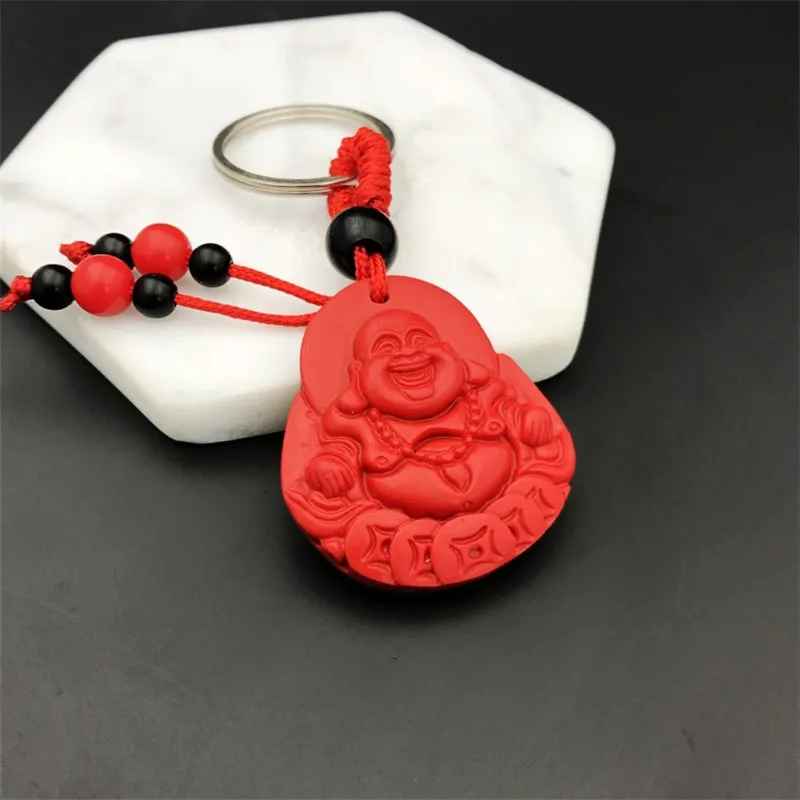 

Цепочка для ключей с имитацией лотоса, подвеска с красной пряжкой для сумок-амулет в китайском стиле, Ювелирное Украшение на заказ