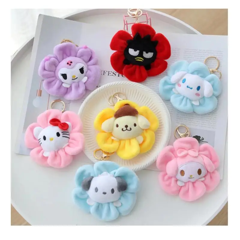 

Cartoon Sanrios Hellokittys My Melody Xo Kuromi Pochacco Cinnamoroll Purin Cute Kawaii Anime Schoolbag Plush Keychain Pendant