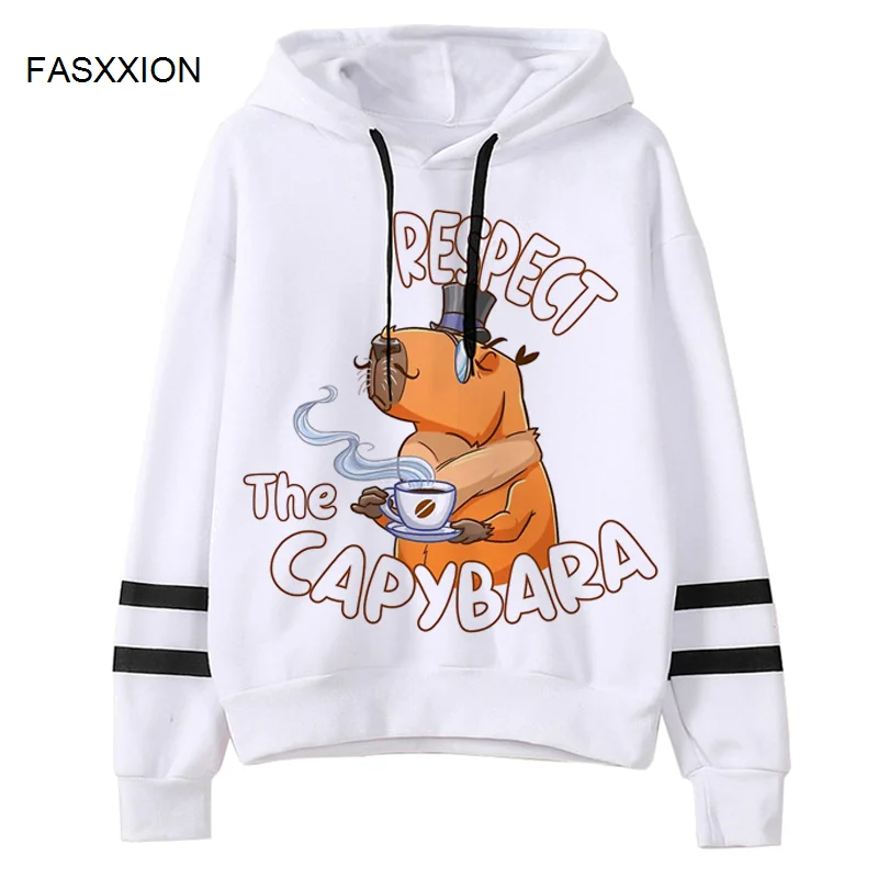 

Мужские корейские толстовки с капюшоном капибара Харадзюку манга хип-хоп Мужская одежда с принтом
