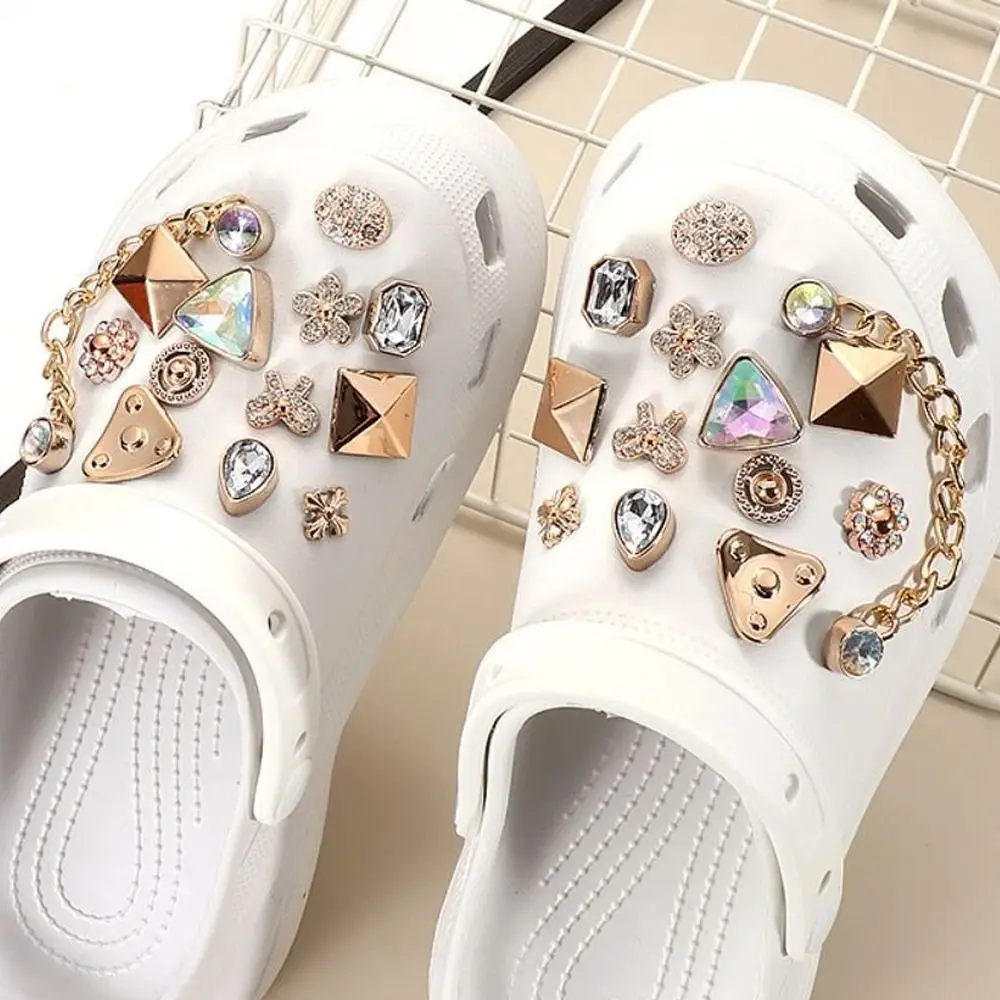 

Пряжка для обуви «сделай сам», высококачественные украшения для цветов, съемные зажимы для украшения обуви, кристальная металлическая цепочка для обуви с отверстиями