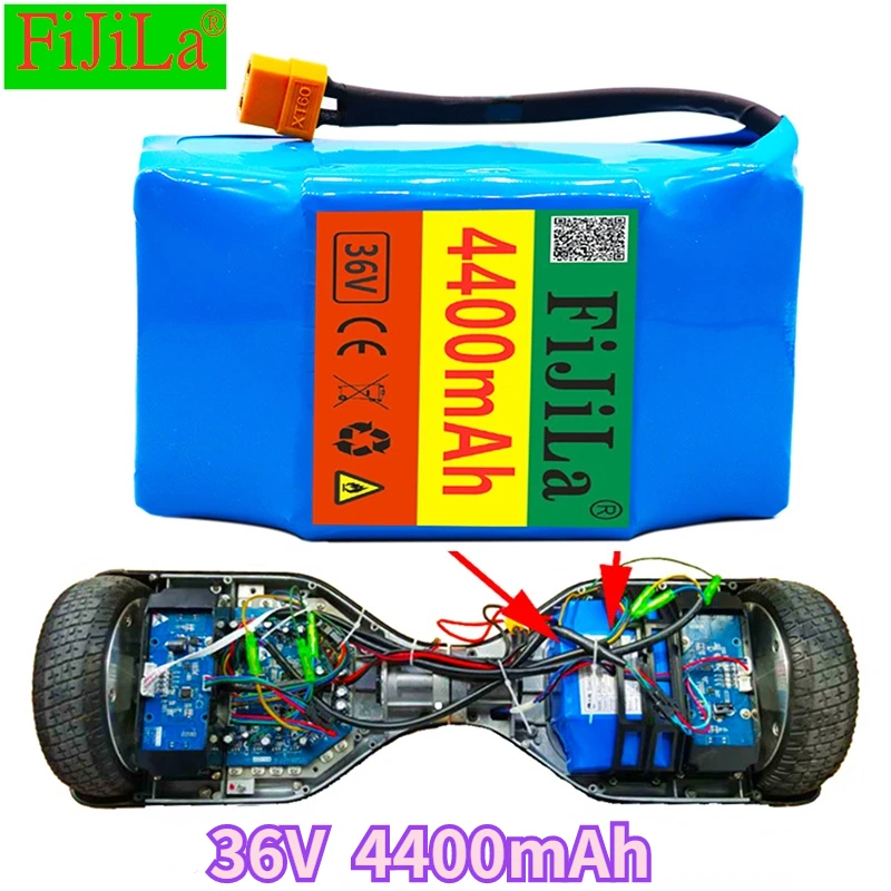 

New 36v lithium-ion rechargeable battery 4400 mAh 4.4AH battery pack for electric self-suction hoverboard unicycle