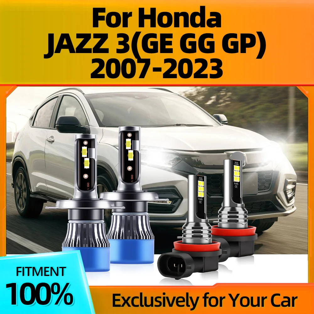 2/4 шт. Автомобильные противотуманные фары 45000LM для Honda JAZZ 3(GE GG GP) 2007 2008 2009 2010 2011 2012 2013