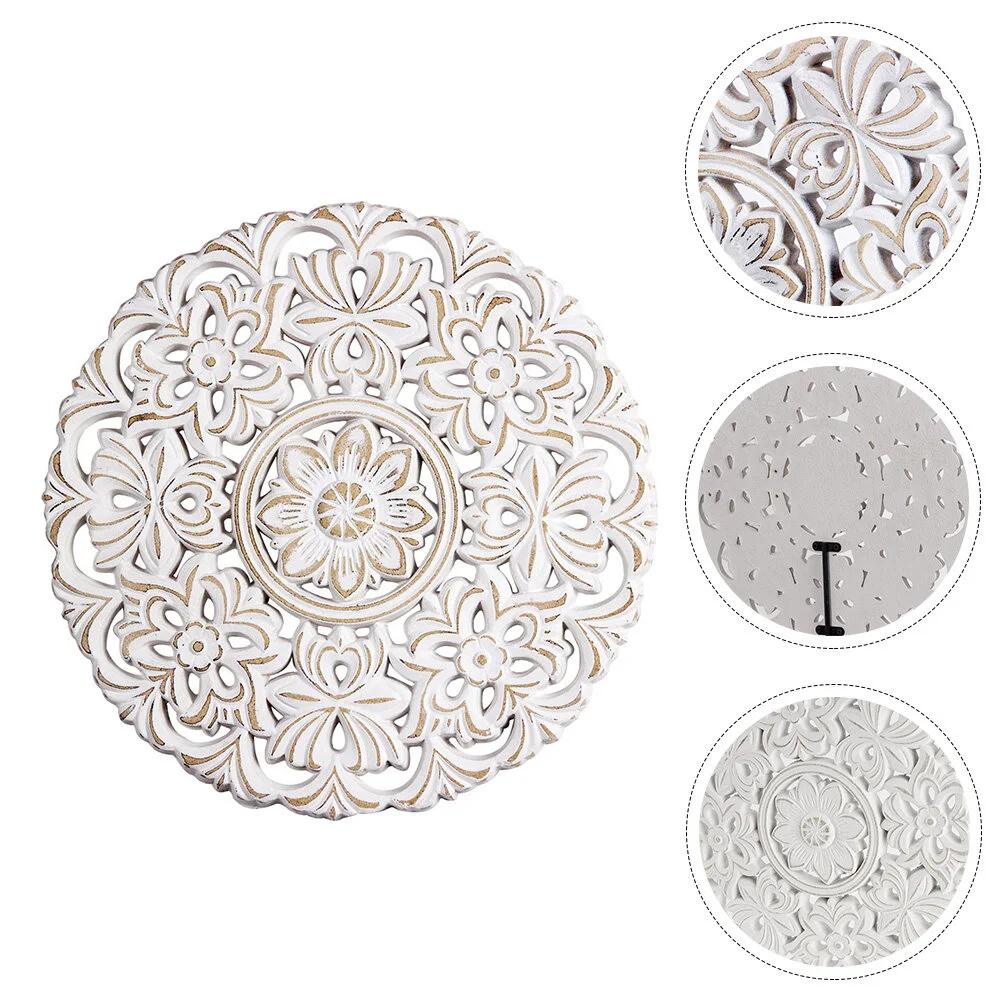 

Подвеска цветочный узор Декор Настенный декор деревянное украшение круглый орнамент аксессуар