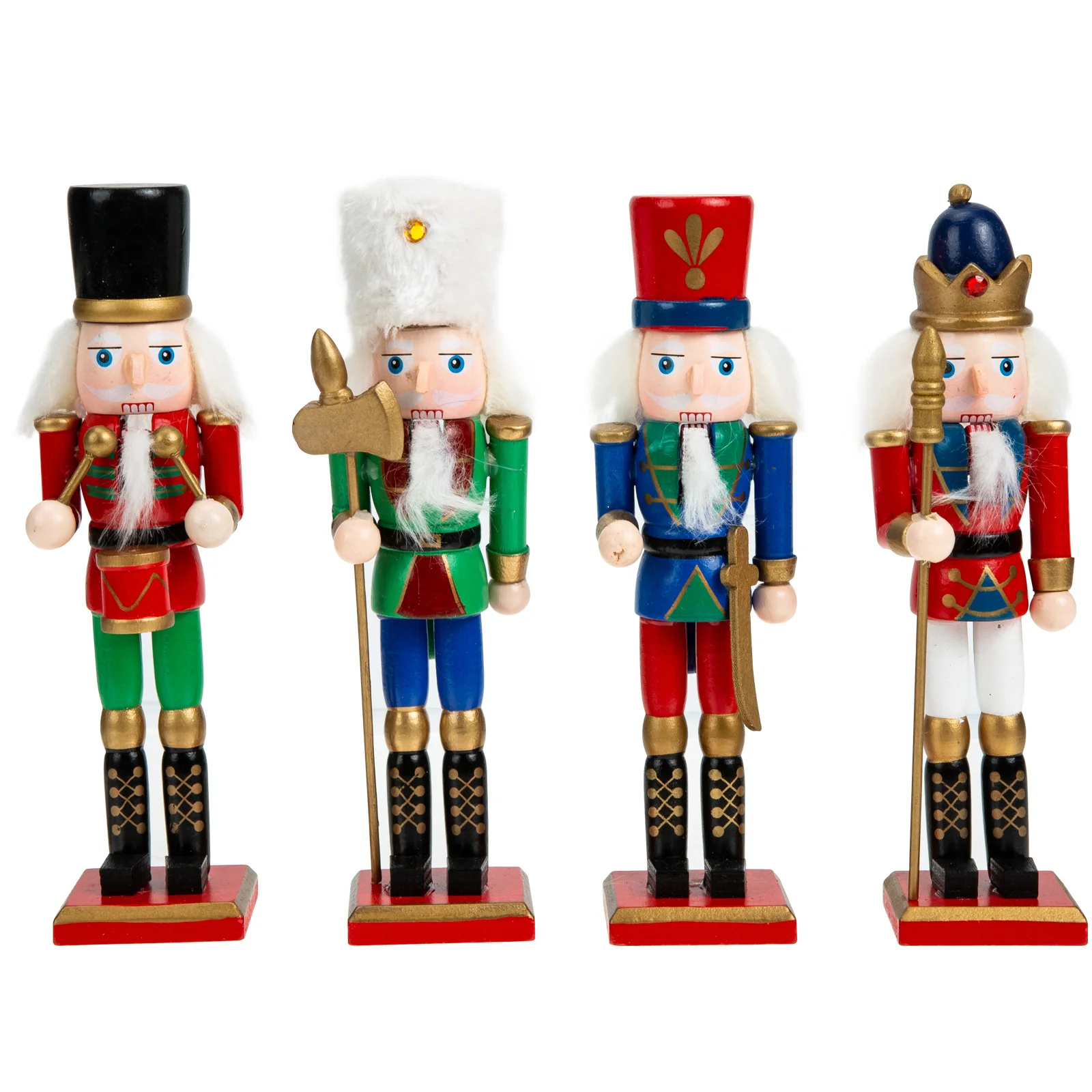 

Деревянные фигурки для орехов, деревянные фигурки для орехов, рождественские фигурки, рождественские украшения, 4 шт.