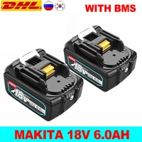 bl1860 rechargeable battery for makita 18v replacement 6 0ah bl1840 bl1850 lithium ion for makita 18v with bms