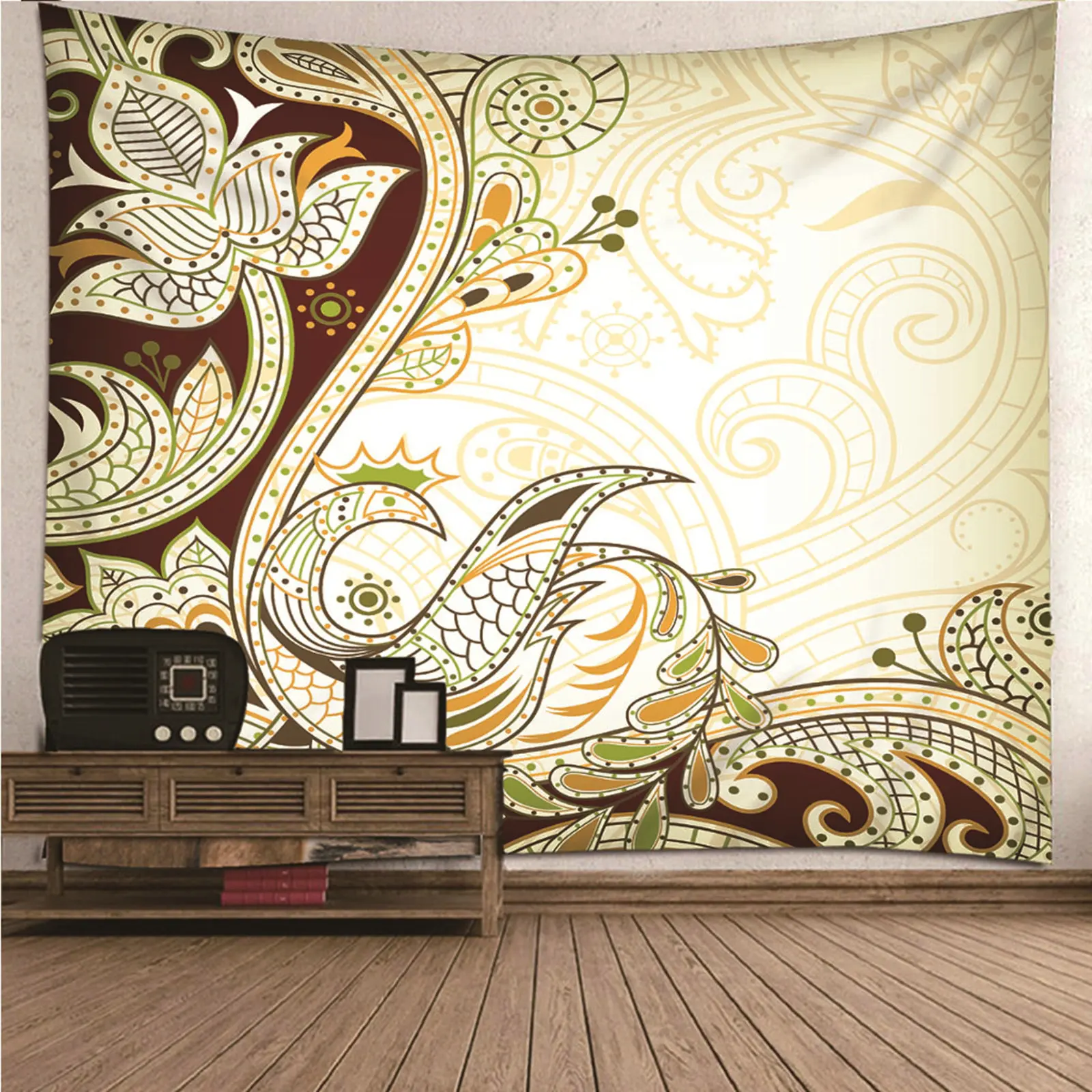 

Wall Art Bathroom Wall Decor Stickers Vintage Filigree Pattern Wall Hanging Blanket Dorm Art Decor Covering