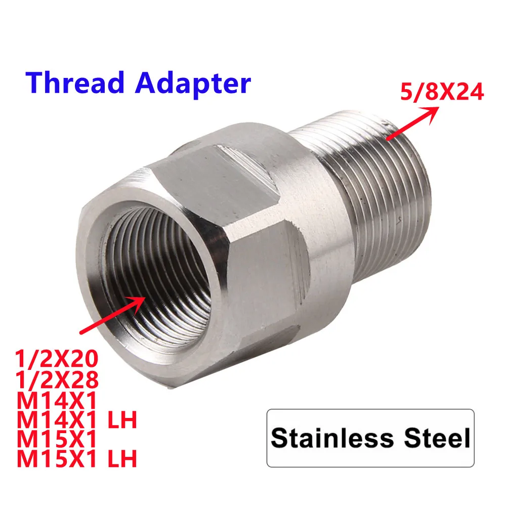 

free shipping Stainless Steel Thread Adapter 1/2x28 1/2-28 M14x1 M15x1 to 5/8-24
