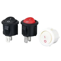 5pcs 20mm diameter round rocker switches black mini round black white red 2 pin on off rocker switch kcd1 105