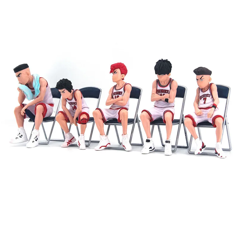 

9-11cm 5pcs/lot Slam Dunk Hanamichi Sakuragi Rukawa Kaede Akagi Takenori Miyagi Ryota PVC Action Figure Anime Model Toys