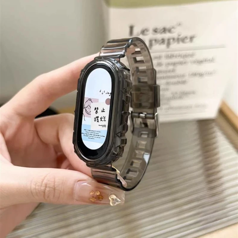 Transparent Silicone Strap For Mi band 8 Sport Bracelet Replacement Watchband For Xiaomi Mi band 8 Correa Strap Women Men Belt