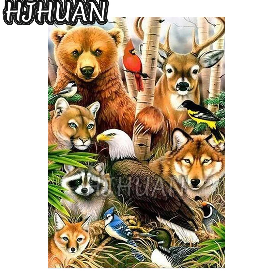 

5D DIY Diamond Painting Wolf deer panda bird animal Cross Stitch rhinestones Diamond Embroidery New art Handicrafts Home Decor