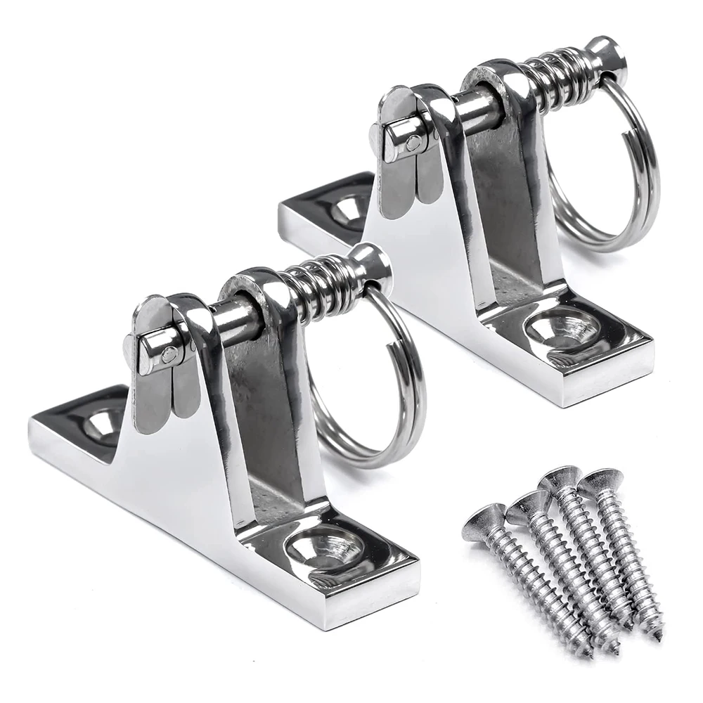 

2X Marine Hardware 1" Mini Parts Accessories 316 Stainless Steel Slip Cap Eye Straps for Boat Top Bimini Boat Fittings Yacht
