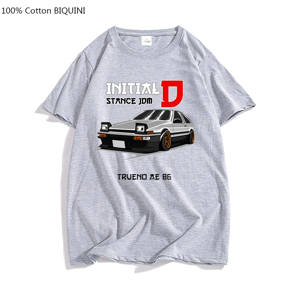Initial D Trueno Ae86 Летняя Повседневная Мужская Футболка С Дрифтовым Принтом Хлопковые