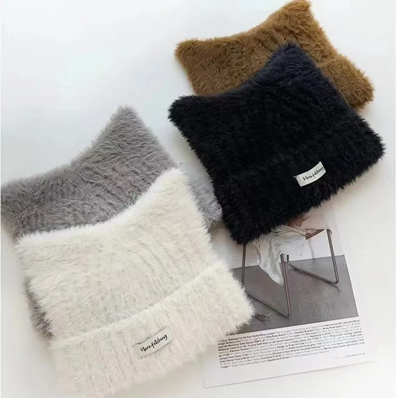 Новые японские милые плюшевые шапочки с кошачьими ушками Y2K осенне-зимняя