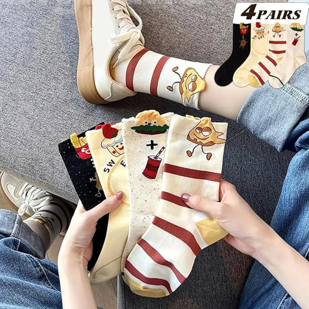 1 пара женских аниме Sokken Katoen Schattige Y 2K Lolita Harajuku Grappige для девочек Wit Gestreepte Set