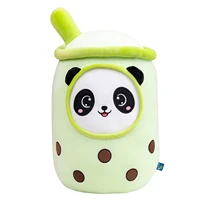 tea cup pillow cartoon cylindrical super soft hugging cushion cute cartoon cup stuffed toy with suction tubes for girls kids