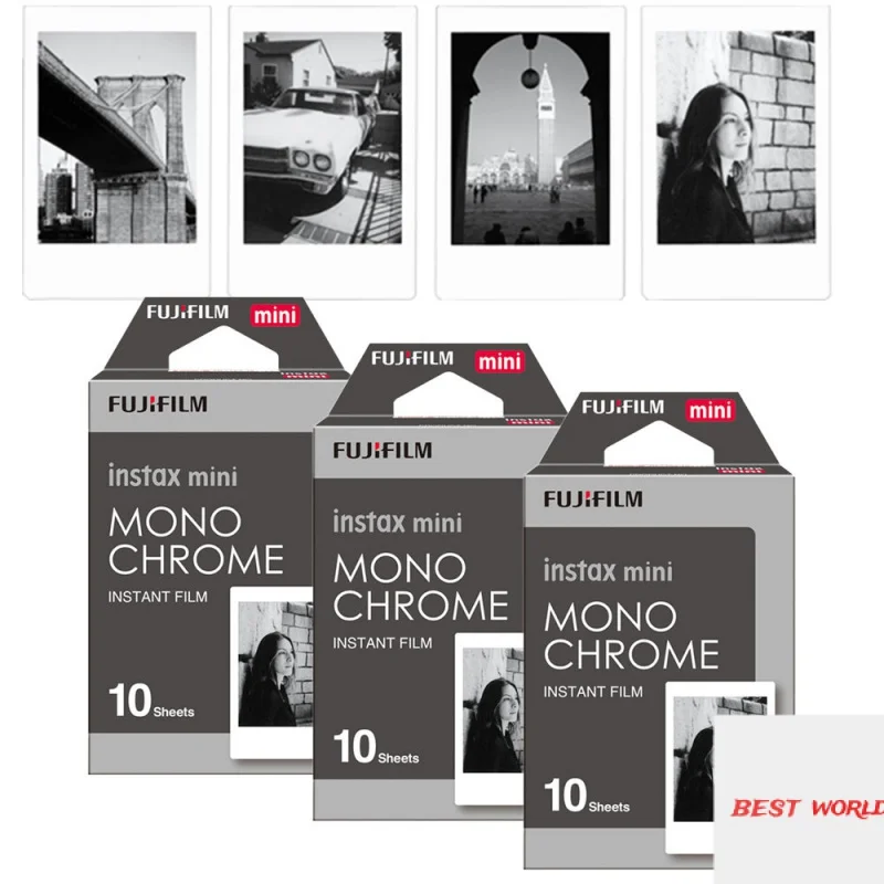 

New Fujifilm Instax Mini 8 Film Monochrome 30pcs For Mini 300 7s 7 50s 50i 90 25 dw Share SP-1 Polaroid Instant Photo Camera