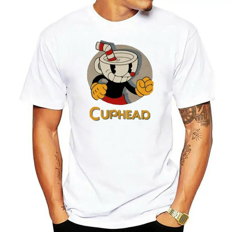 

one yona 100% Cotton Game Cuphead T Shirt Men Leisure Streetwear For Male O-neck T Shirt