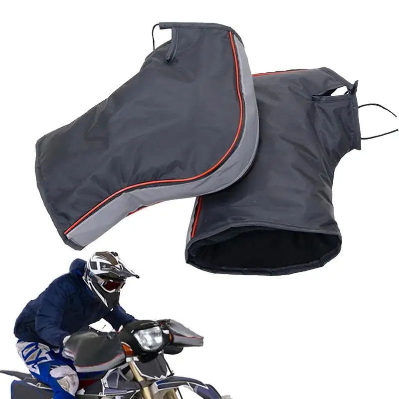 

Full Finger Handlebar Motorcycle Gloves Winter Windproof Thicken Warm PU Leather Thermal Cover Riding Muffs Gloves Guantes Moto