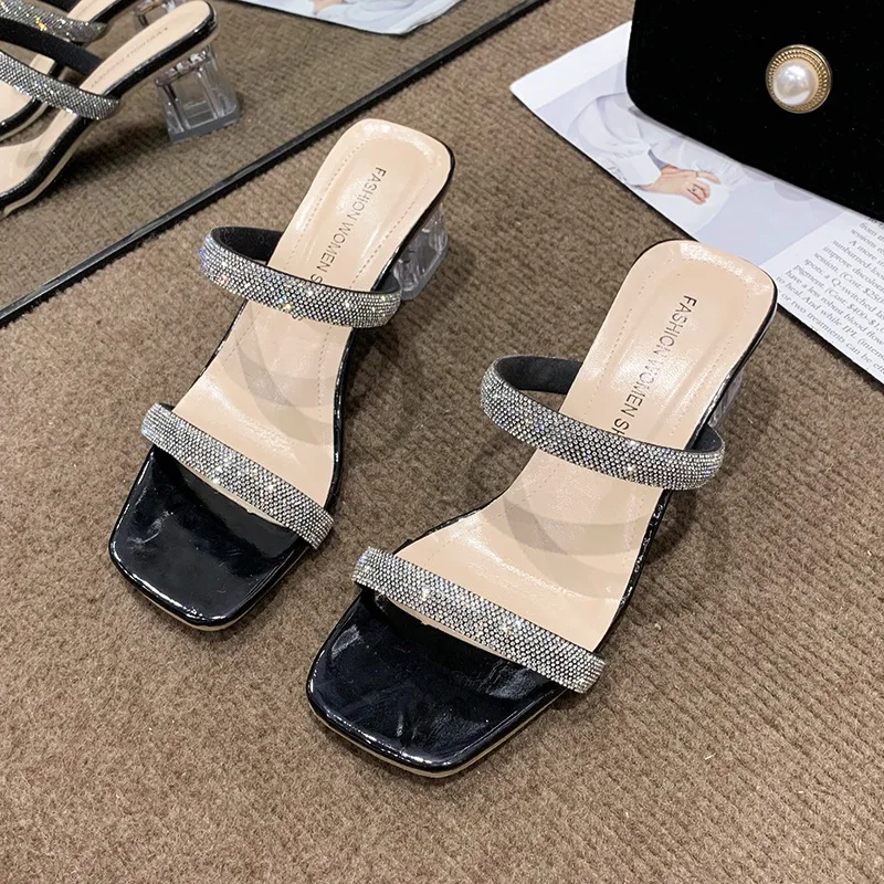 

Crystal Diamond Sandals Women's High Heels Luxury Fashion Elegant Sexy Women Summer Wear High Heel Sandals Shoes Women Sandals