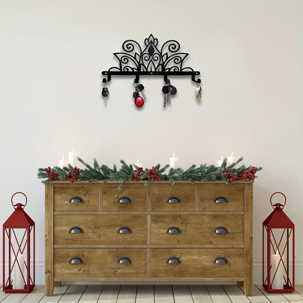 Металлическая настенная стойка с мандалой вешалка крючком бытовая для пальто