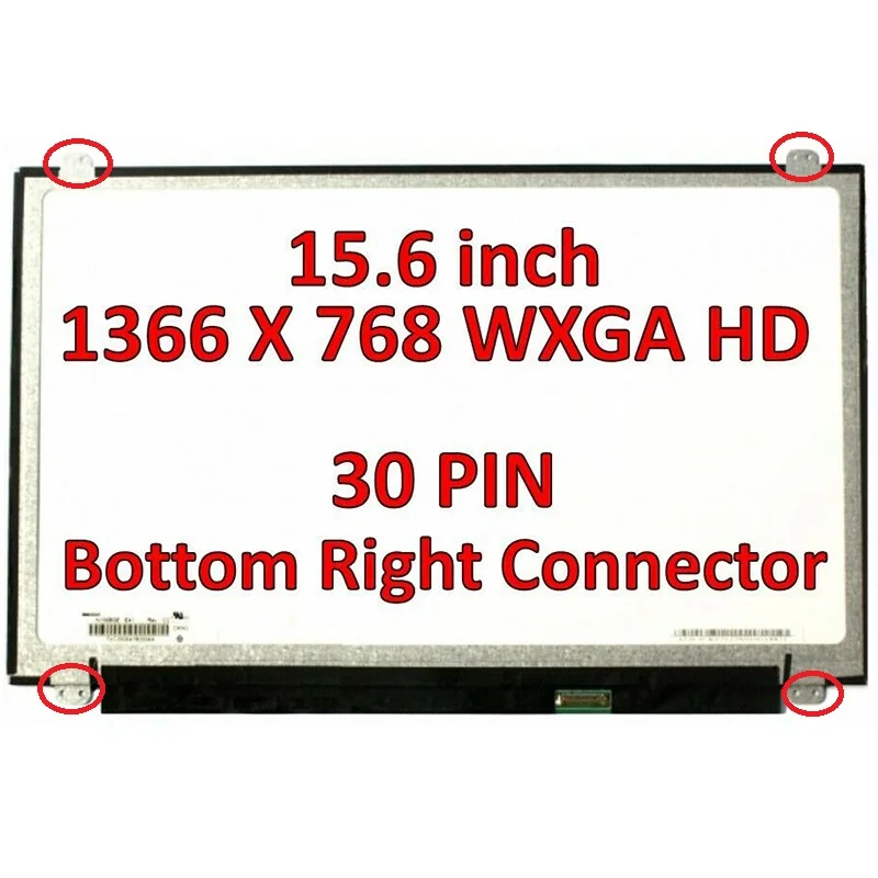 

Led slim 15.6" 30PIN WXGA 1366x768 HD FOR Gateway ne51006u ne522 series for HP 15-db0069wm for asus VivoBook Q 15 x505ba
