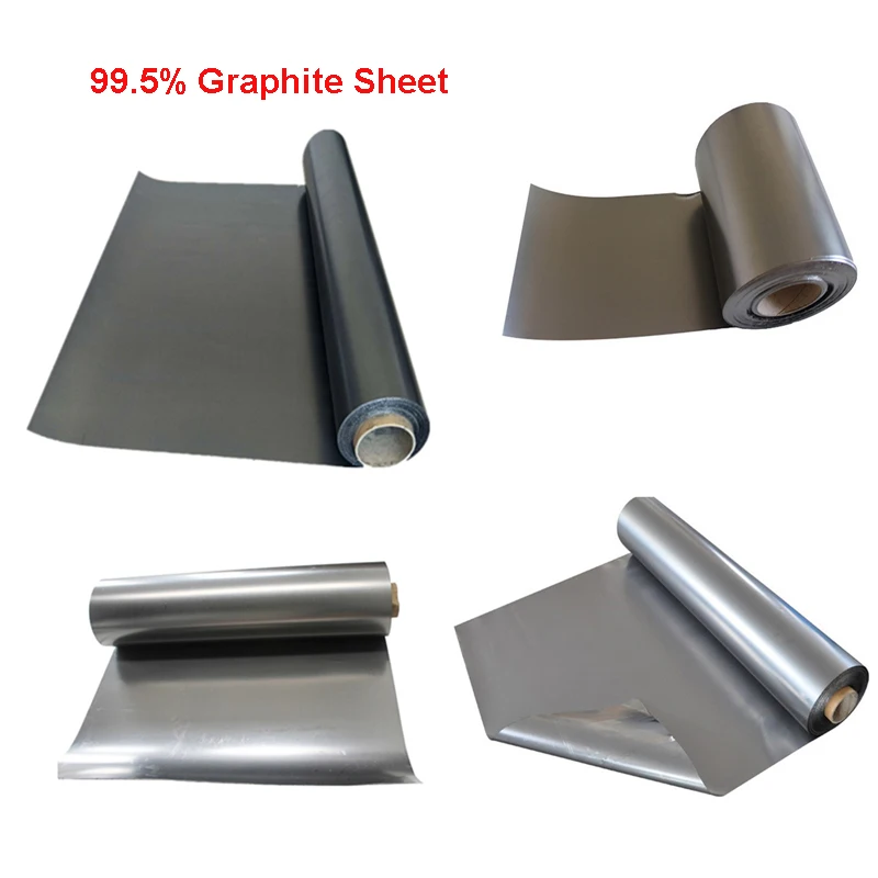 

5pcs 99.5% Graphite Flexible Foil Gasket Sheet, Thickness 0.3,0.4,0.5,0.8,1mm
