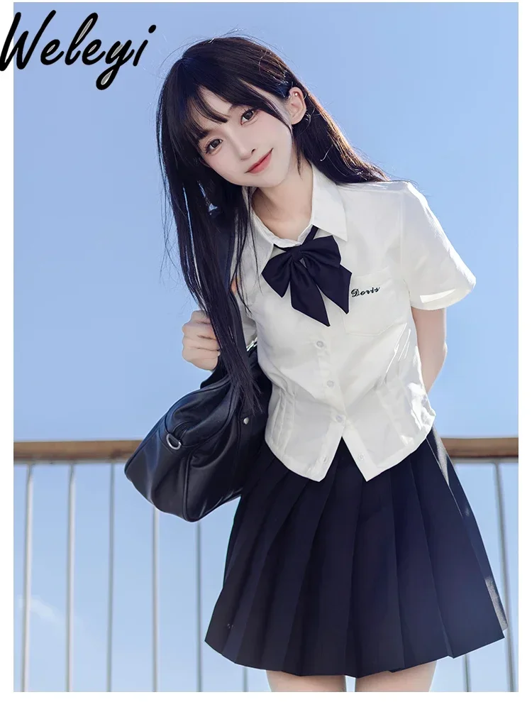 Милая женская рубашка joo Kei Корейская летняя модель 2024 года цвет голубой с