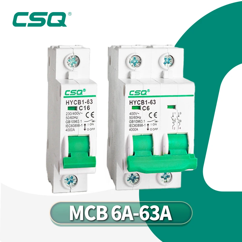 

CSQ MCB DZ47 1P 2P 3P 4P Miniature Circuit Breaker Overload Protection 6A~63A C45 Mini Low Voltage Air Switch