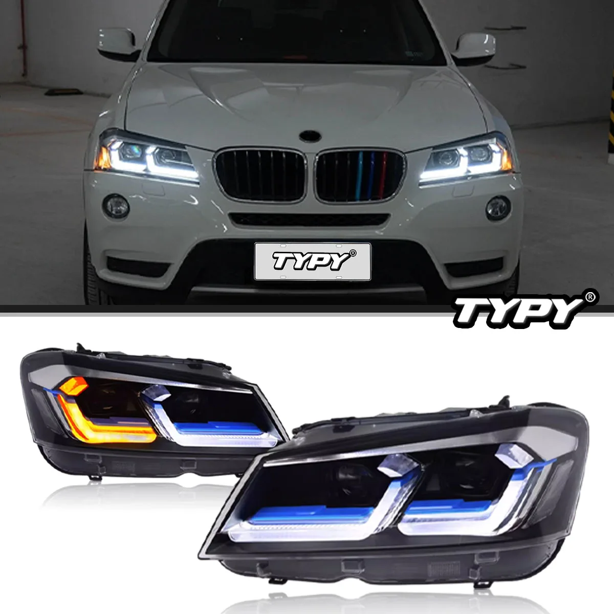 Автомобильные фары TYPY для BMW X3 F25 2010-2013 проектор передние в сборе DRL сигнал