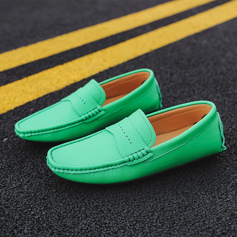 

Best Selling Loafers Shoes Men Black Green Slip On Shoes For Mens Brand Fashion Driving Moccasins Man Brand Adult Casual Shoes