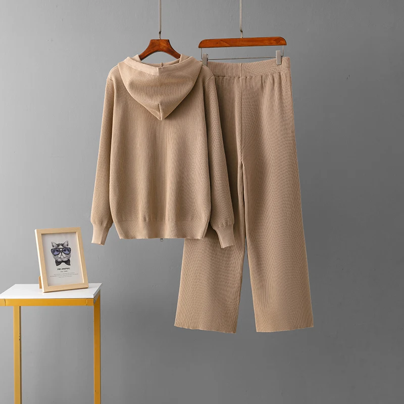 Женский Комплект Спортивной Одежды Trikotaj С Кардиганом Капюшоном И Широкими