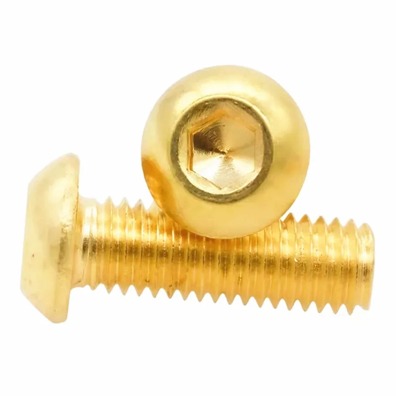 

20-1 шт. M2 M2.5 M3 M4 M5 M6 M8 M10 M12 Pure Allen ISO7380 латунные винты с шестигранной головкой и полукруглой головкой