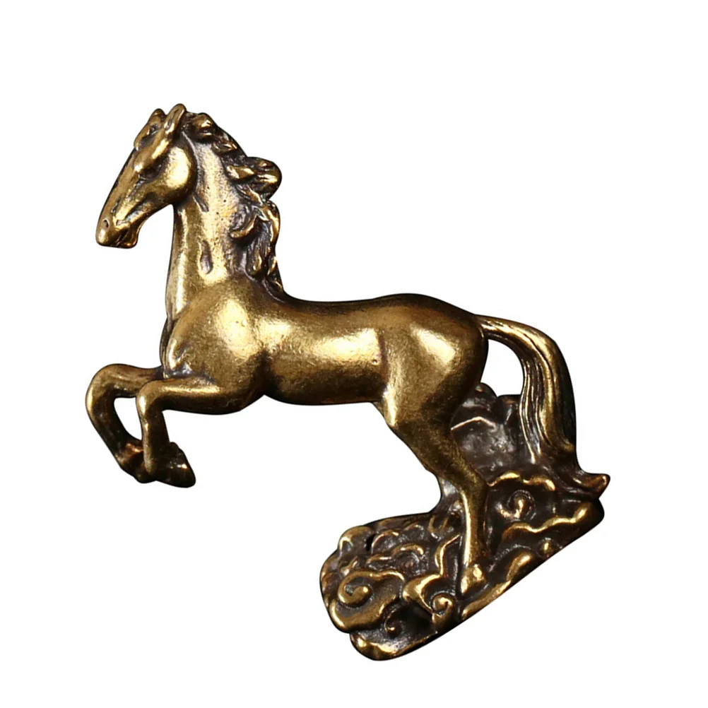 

Horse Chinese Statue Charms Figurine Zodiac Ornament Luck Good Brass Wealth Prosperity Desktop Animal Decor Adornment Dragon