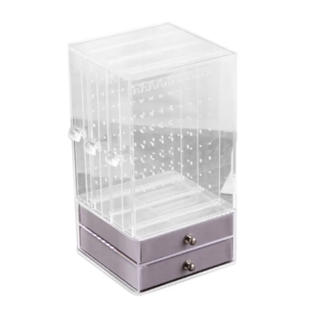 Transparent Acrylic Jewelry Show Shelf Necklace Bracelet Earrings Ring Dresser Dust Rack Drawer Ornaments Finishing Storage Box