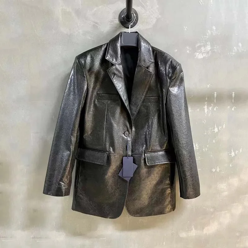 Женская одежда весенний масляный воск дерма натуральная дубленка модный костюм