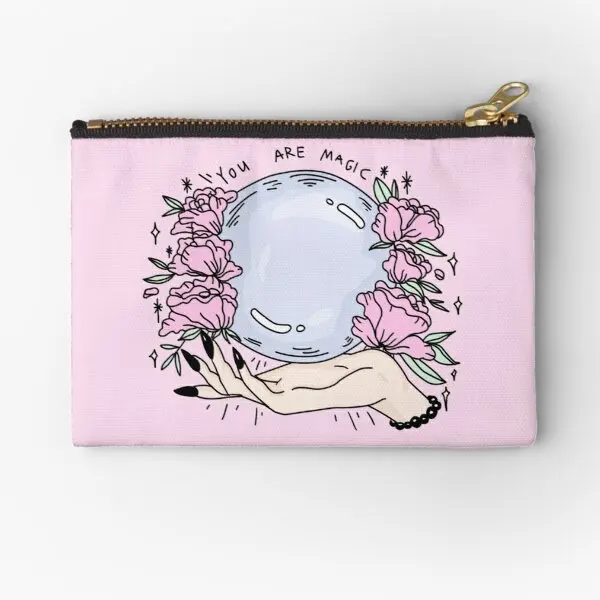 

You Are Magic Pink Zipper Pouches Women Small Key Packaging Storage Socks Men Pure Bag Money Coin Pocket Cosmetic Panties