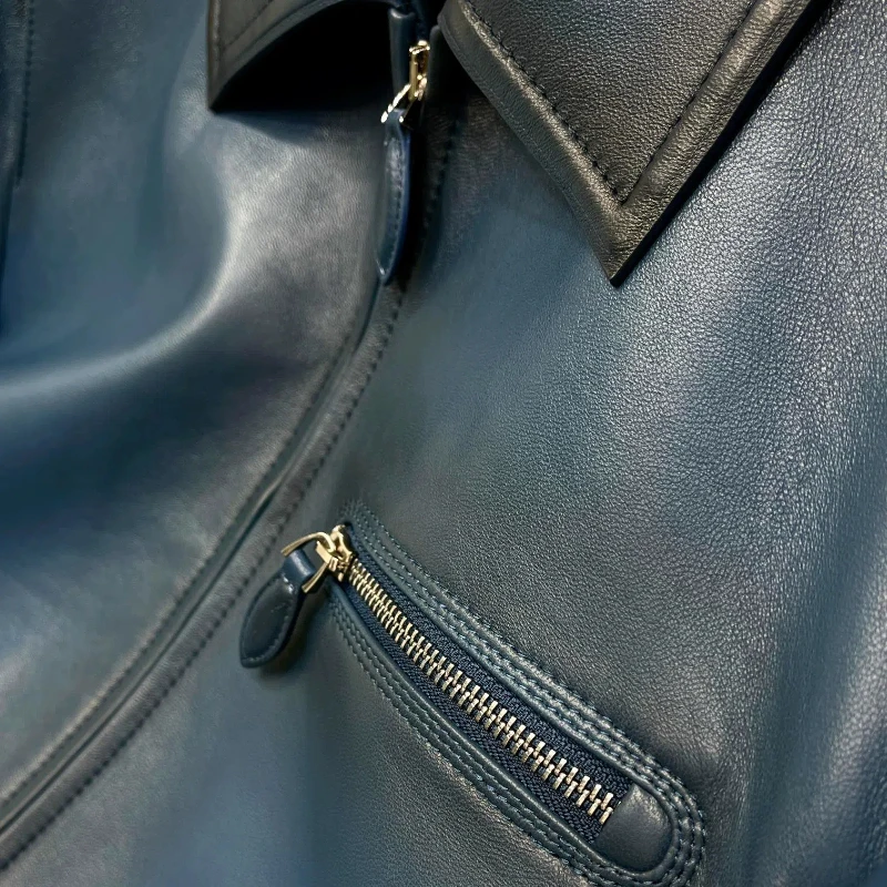 2024aw Высококачественная Мужская кожаная куртка мужские моющиеся пальто модные