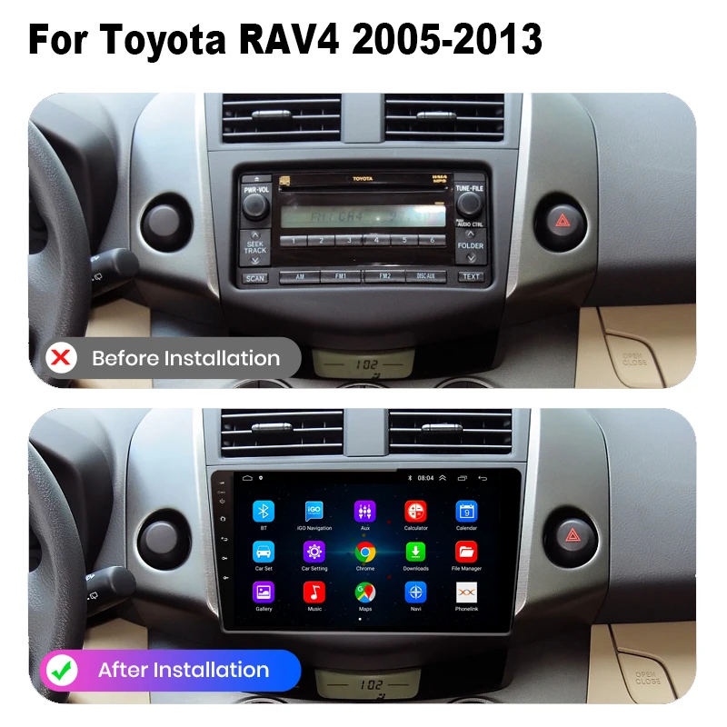 Автомагнитола 2DIN 2 + 32 ГБ Android 10 0 Bluetooth мультимедийный плеер для Toyota Corolla E140/150 2006 2007