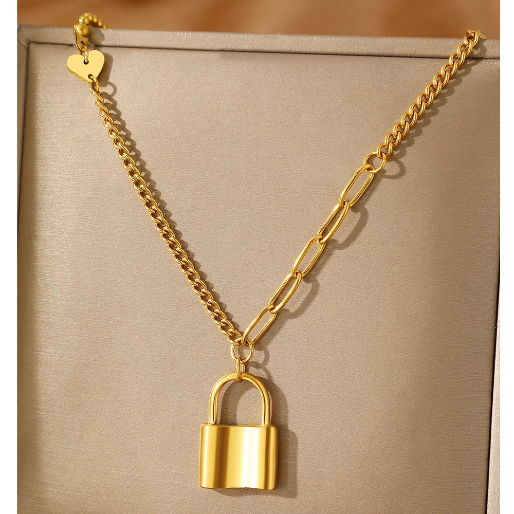 Ожерелья из нержавеющей стали Элегантная подвеска-висячий замок сшиваемая