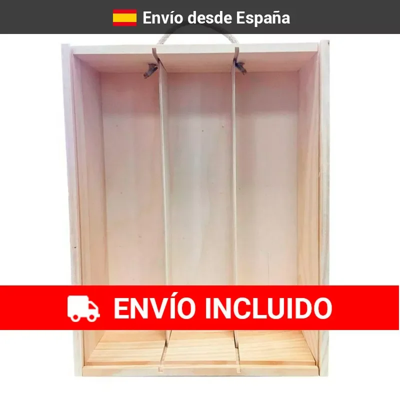 

Wooden box for 3 bottles