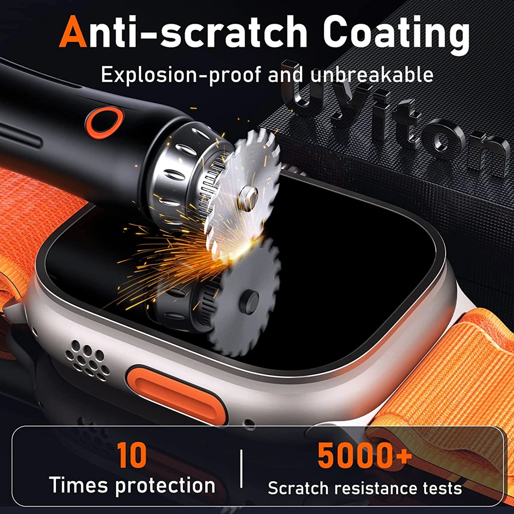 Фото Защита экрана для Apple Watch Ultra 49 мм, аксессуары, защита от царапин, водонепроницаемое закаленное стекло, HD Full Film iWatch Ultra 49 мм №3