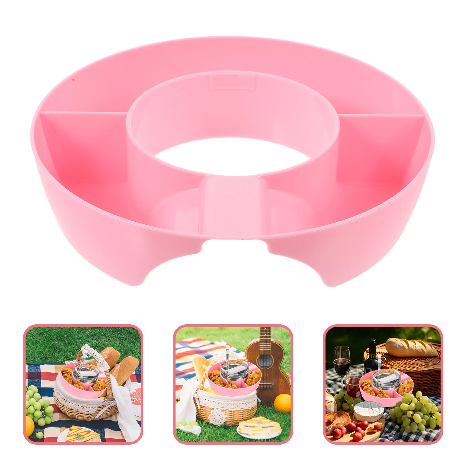 

Tumbler Snack Holder Tray Water Bottle Accessories Cup Plastic Reusable Ring Bowl