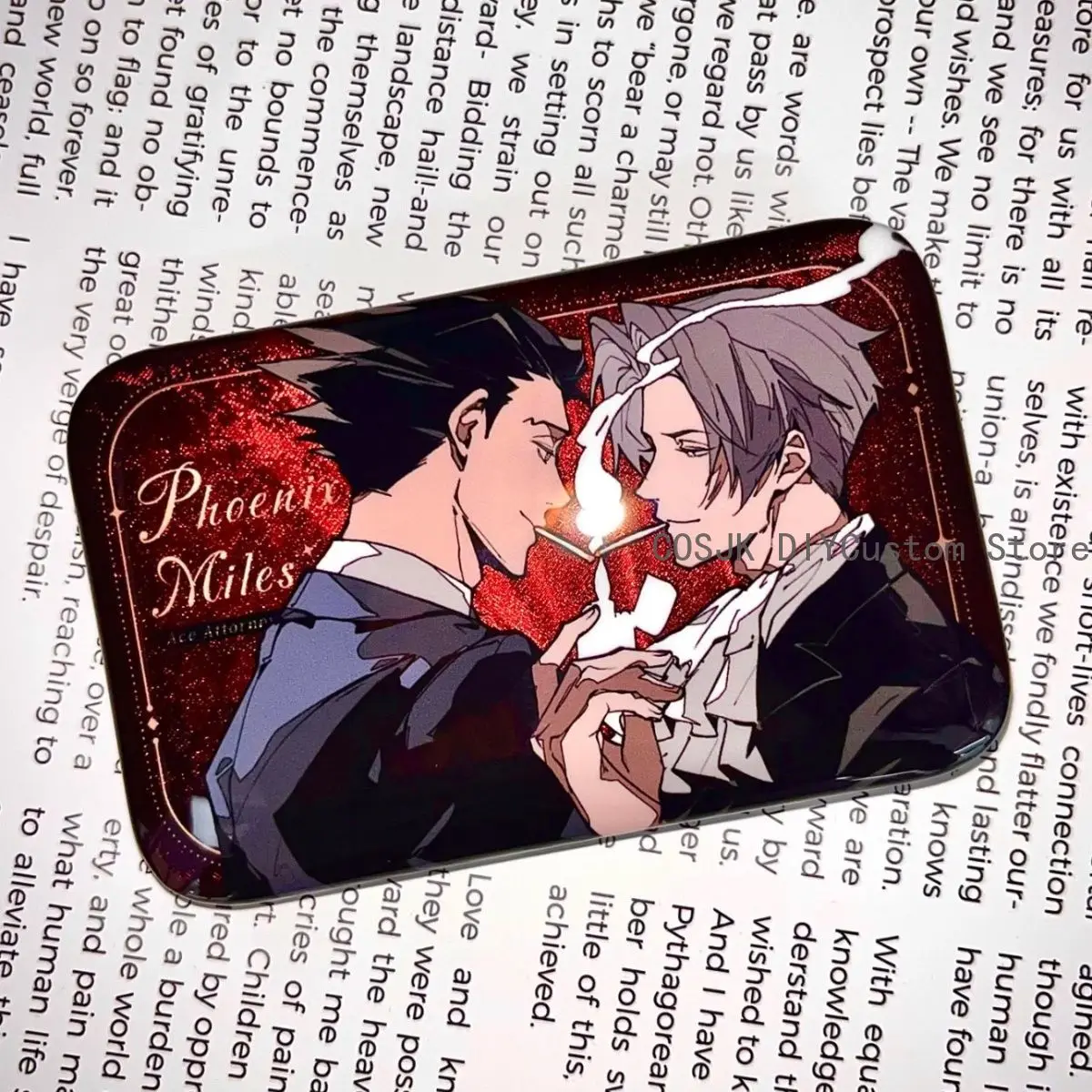 Фото Игра Ace Attorney Phoenix Wright Miles Edgeworth мультфильм аниме значок булавка косплей жесть брошь реквизит Kawaii подарок №1