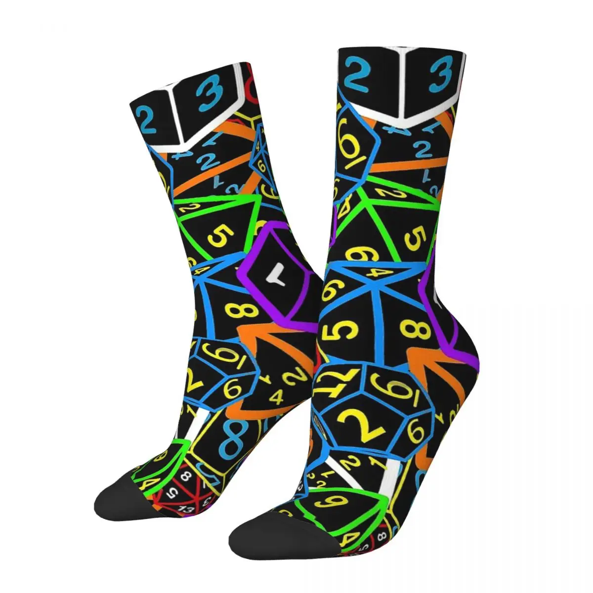 

Funny Crazy Sock for Men This Is How I Roll Hip Hop Harajuku DnD Board Game Happy Seamless Pattern Printed Boys Crew Sock Gift