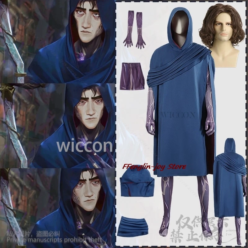 Аниме-игра LOL Arcane сезон 2 машина Виктор Геральд карнавальный костюм парик плащ