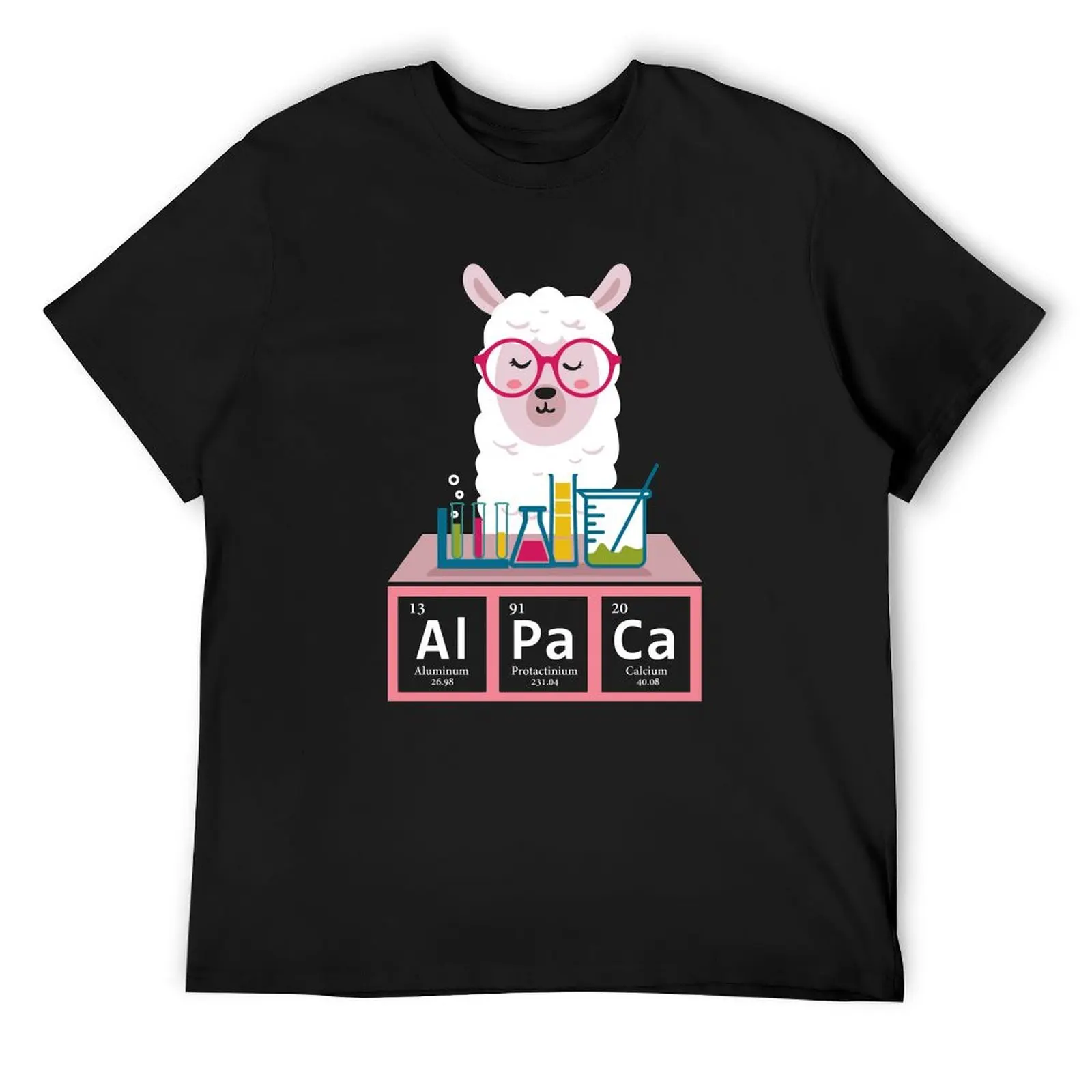 Alpaka-Periodensystem-T-St Teatro Lama-design Chemie-design-футболка с аниме-фигурками для мальчиков черные