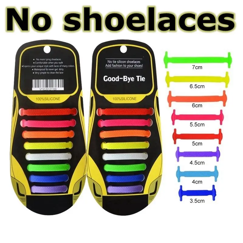 

16pcs/set Elastic Silicone Shoelaces Unisex Adult Athletic Running No Tie Shoelace All Sneakers Fit Strap Shoes Lace 13Colors